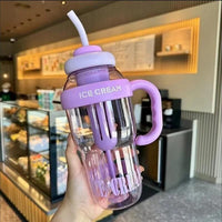 Water Bottle with Handle and Straw - 3