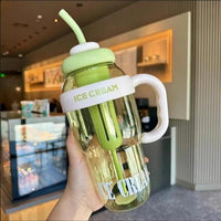 Water Bottle with Handle and Straw - 4